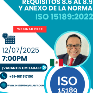 Requisitos 8.6 al 8.9 y anexo de la Norma ISO 15189:2022