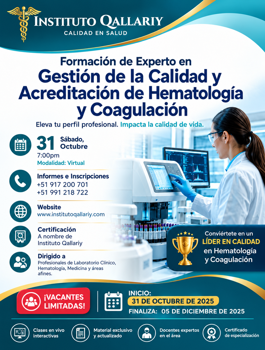 Formación de Experto en Gestión de la Calidad y Acreditación de Hematología y Coagulación